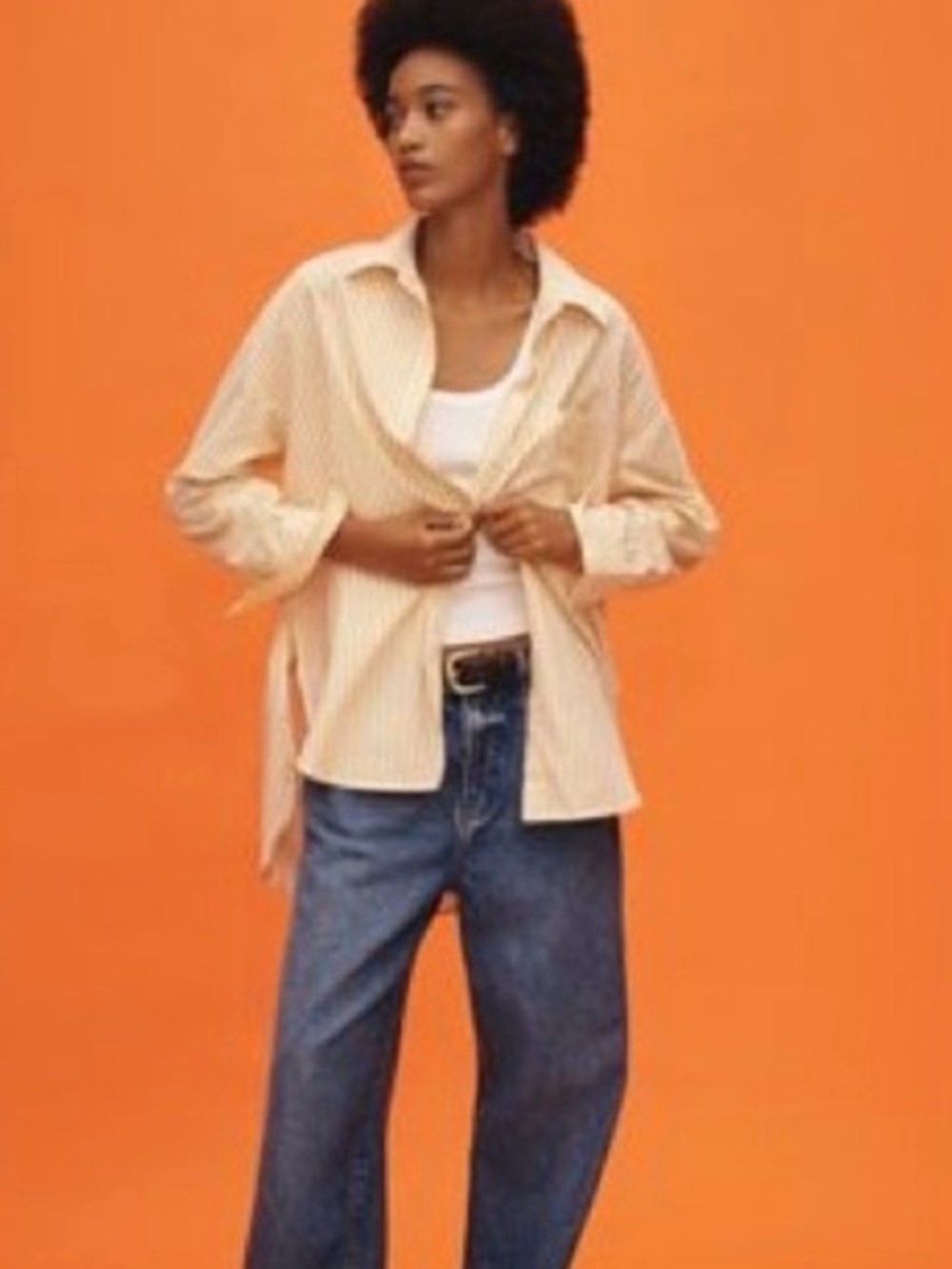 Maeve Yellow Button-Down Linen Shirt